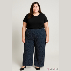 Pennington’s in every story navy Polka Dot Black Dress Pants size 3X